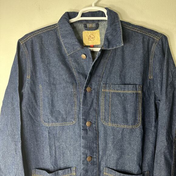 SIV Maker's Mark Denim Jacket Mens Medium Chore Coat Workwear Utility Western - Picture 5 of 6